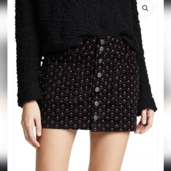 We The Free Black Patterned Corduroy Mini Skirt - Picture 8 of 9